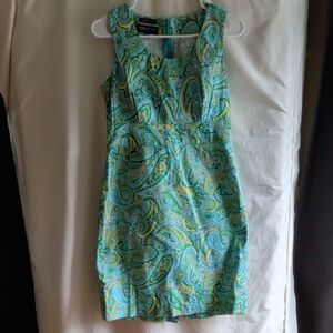 Jones New York Turquoise Paisley Mini Dress